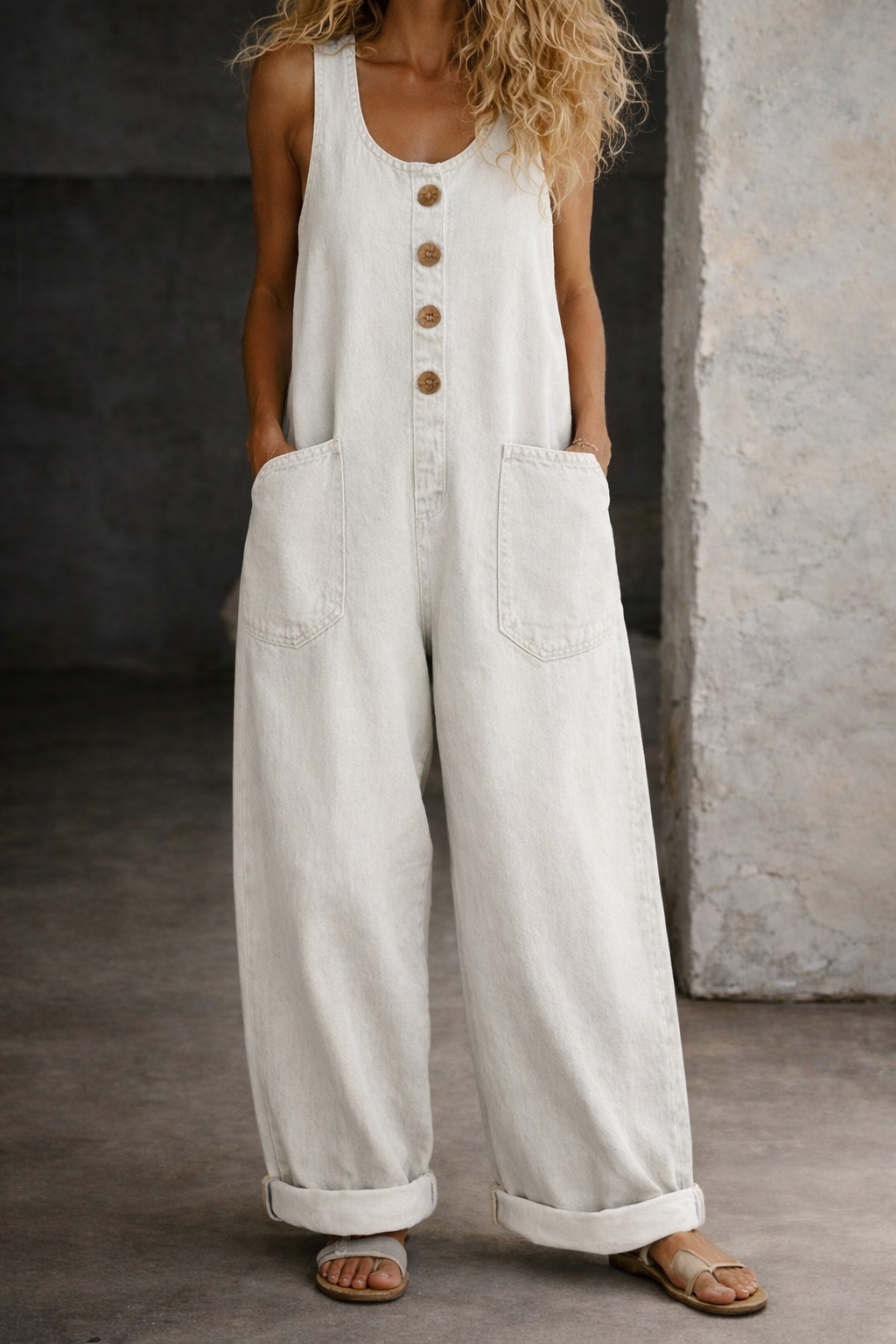 Sylvia | Vintage Washed Cotton Denim Overalls