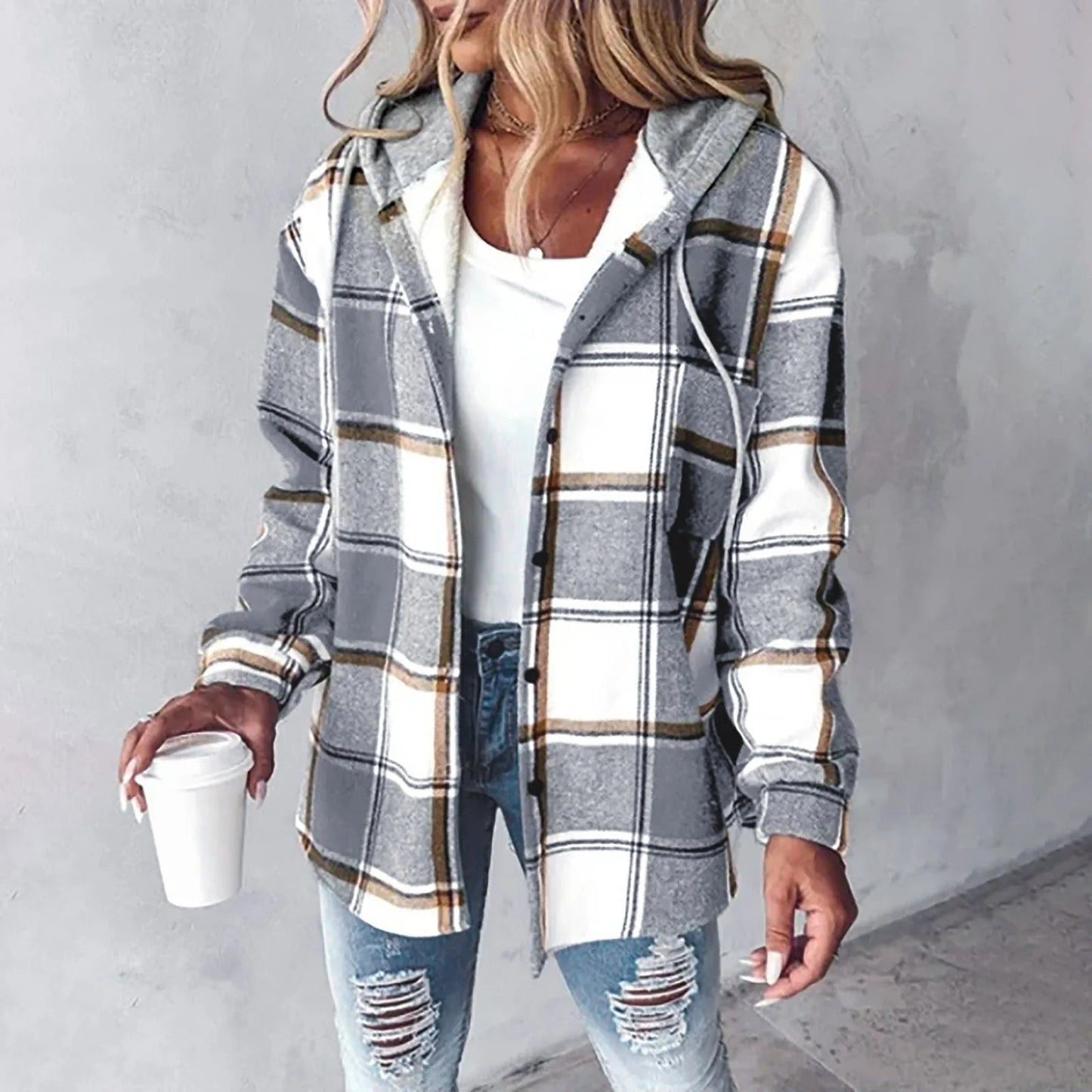 Isla Plaid Button Jacket